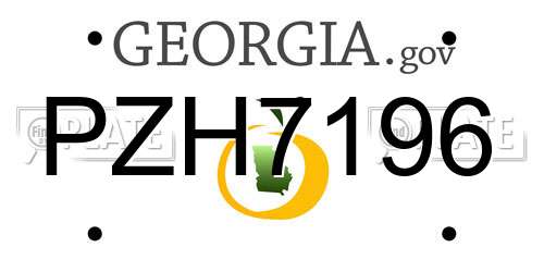 PZH7196 Georgia License Plate