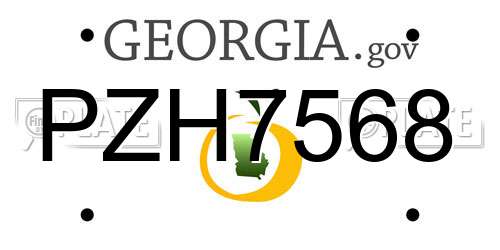 PZH7568 Georgia License Plate