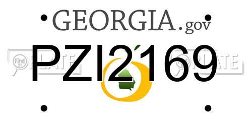 PZI2169 Georgia License Plate