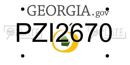 PZI2670 Georgia License Plate