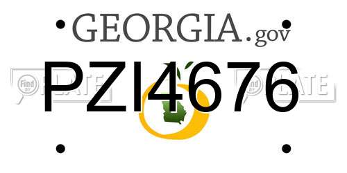 PZI4676 Georgia License Plate