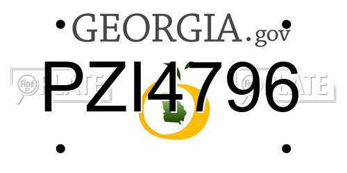 PZI4796 Georgia License Plate