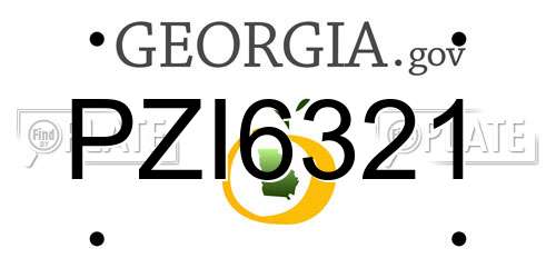 PZI6321 Georgia License Plate