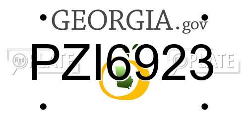 PZI6923 Georgia License Plate
