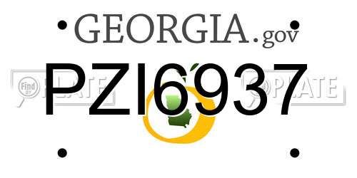 PZI6937 Georgia License Plate
