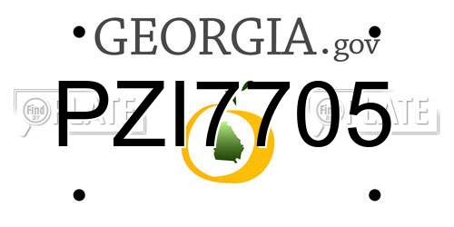 PZI7705 Georgia License Plate