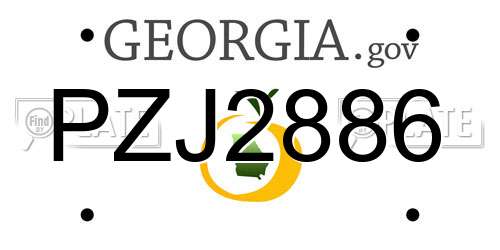 PZJ2886 Georgia License Plate