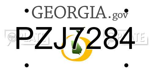 PZJ7284 Georgia License Plate