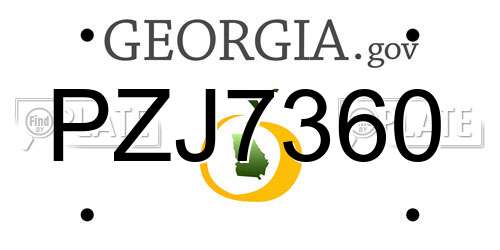 PZJ7360 Georgia License Plate