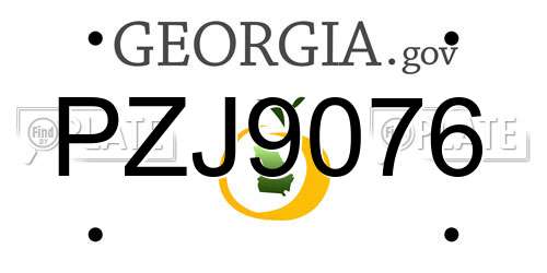 PZJ9076 Georgia License Plate