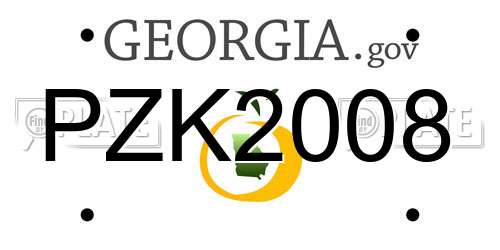 PZK2008 Georgia License Plate