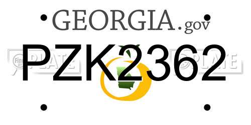 PZK2362 Georgia License Plate