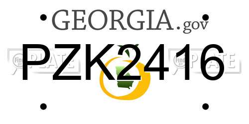 PZK2416 Georgia License Plate