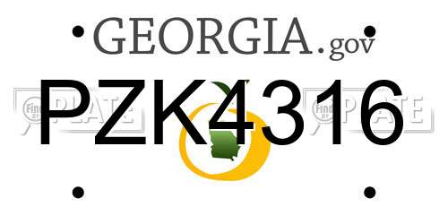 PZK4316 Georgia License Plate