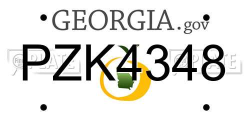 PZK4348 Georgia License Plate