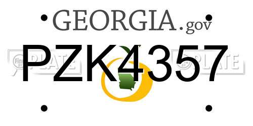 PZK4357 Georgia License Plate