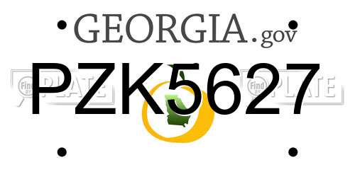 PZK5627 Georgia License Plate