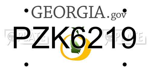 PZK6219 Georgia License Plate