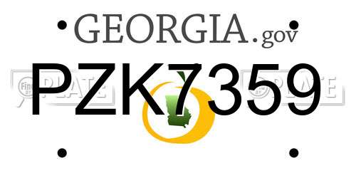 PZK7359 Georgia License Plate