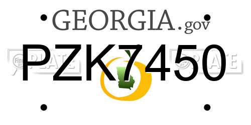 PZK7450 Georgia License Plate