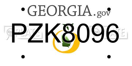 PZK8096 Georgia License Plate
