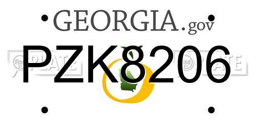 PZK8206 Georgia License Plate