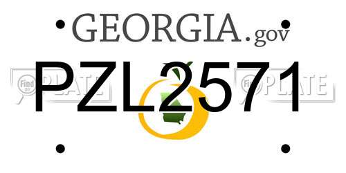 PZL2571 Georgia License Plate