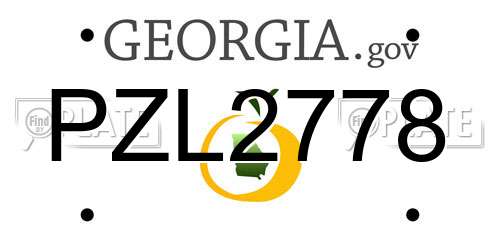 PZL2778 Georgia License Plate