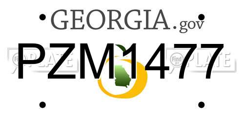 PZM1477 Georgia License Plate