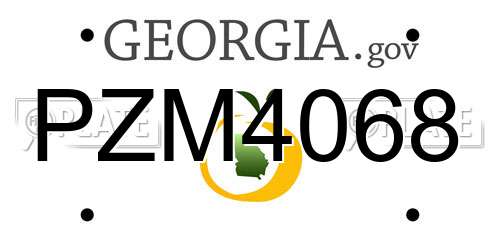 PZM4068 Georgia License Plate