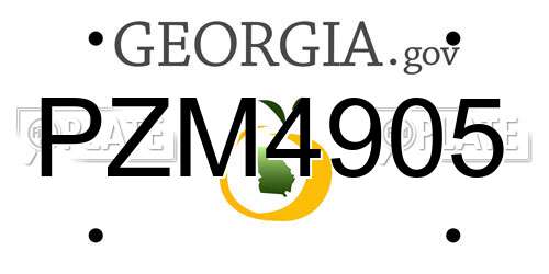 PZM4905 Georgia License Plate