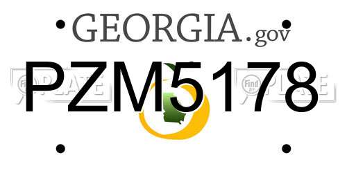 PZM5178 Georgia License Plate