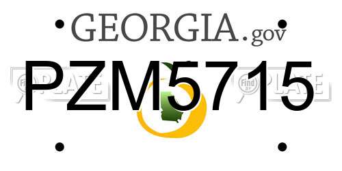 PZM5715 Georgia License Plate