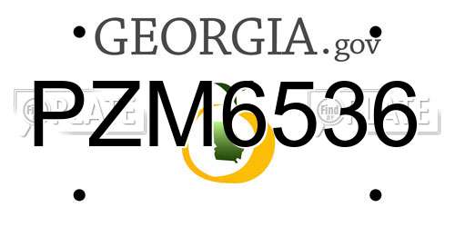 PZM6536 Georgia License Plate