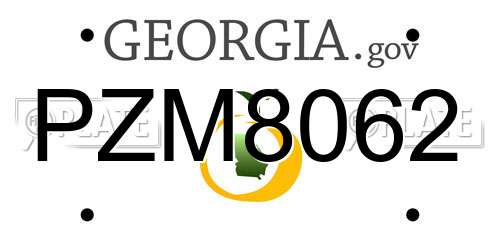 PZM8062 Georgia License Plate