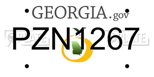 PZN1267 Georgia License Plate