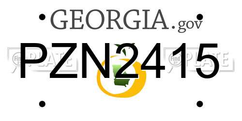 PZN2415 Georgia License Plate