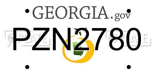 PZN2780 Georgia License Plate