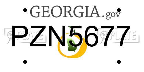 PZN5677 Georgia License Plate