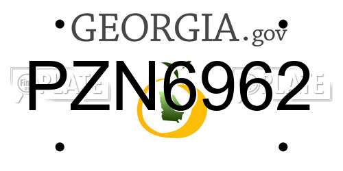 PZN6962 Georgia License Plate