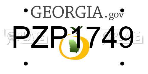 PZP1749 Georgia License Plate
