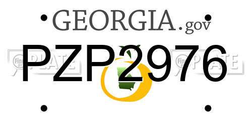 PZP2976 Georgia License Plate