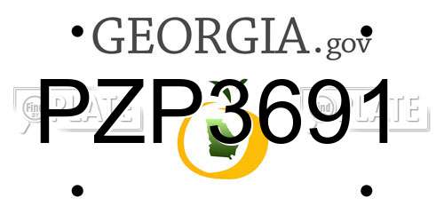 PZP3691 Georgia License Plate