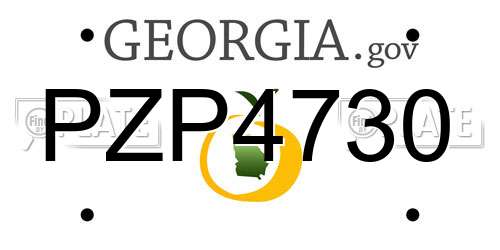 PZP4730 Georgia License Plate