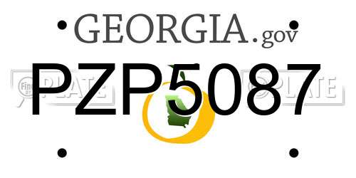 PZP5087 Georgia License Plate