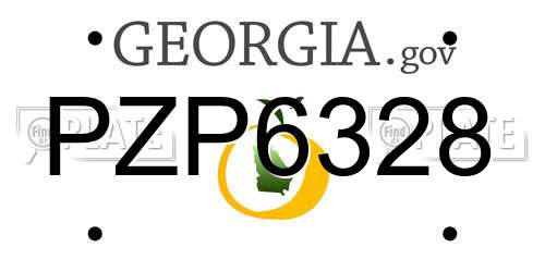 PZP6328 Georgia License Plate