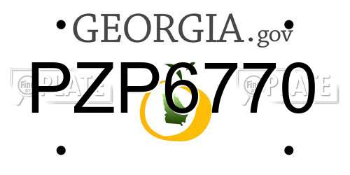 PZP6770 Georgia License Plate