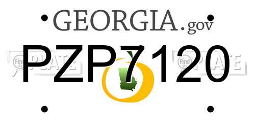 PZP7120 Georgia License Plate