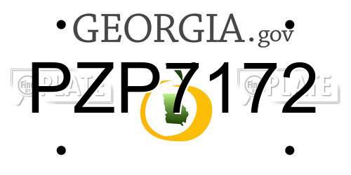 PZP7172 Georgia License Plate