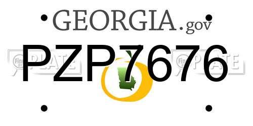 PZP7676 Georgia License Plate